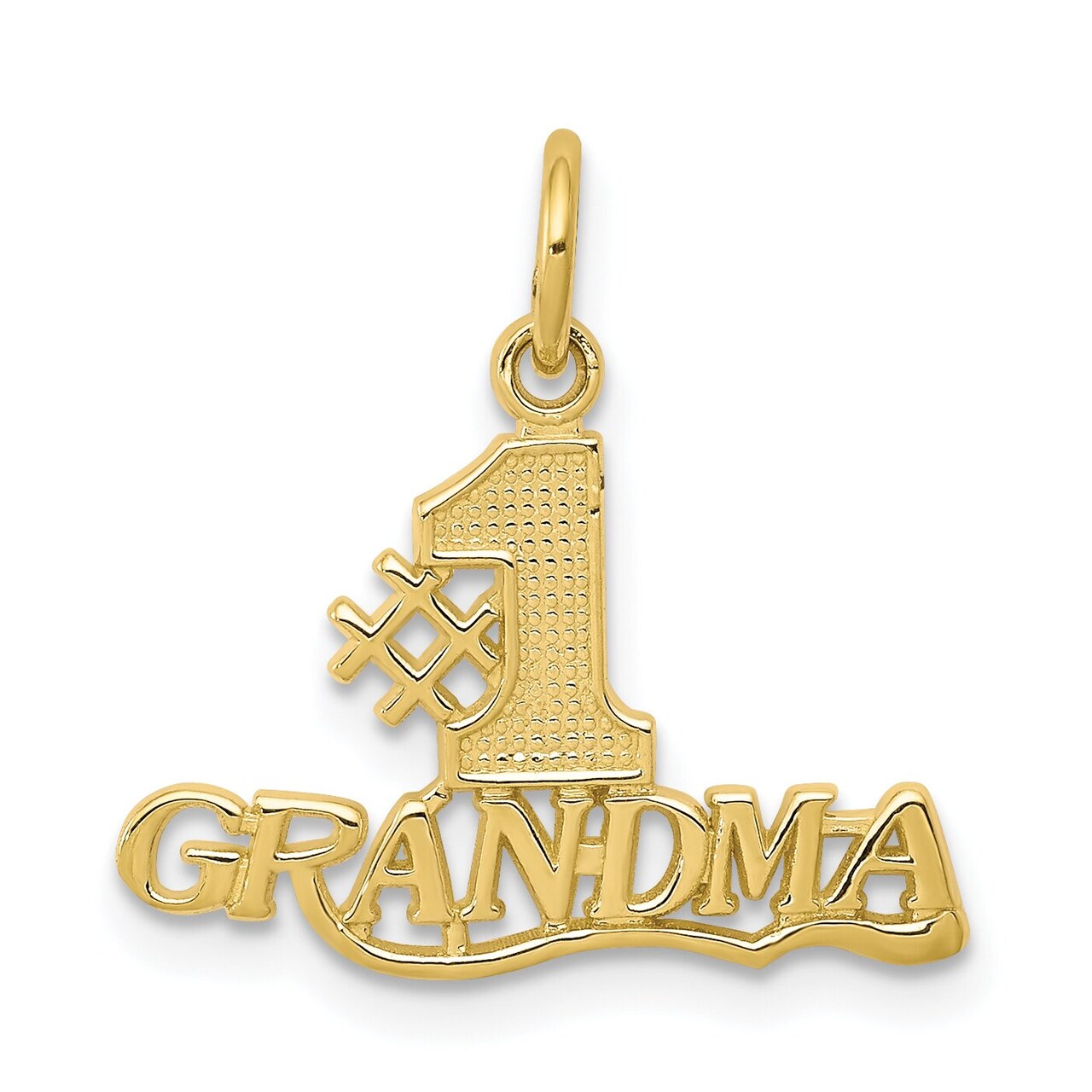 10K Yellow Gold #1 Grandma Charm Grandmother Pendant Jewerly 20mm x 18mm